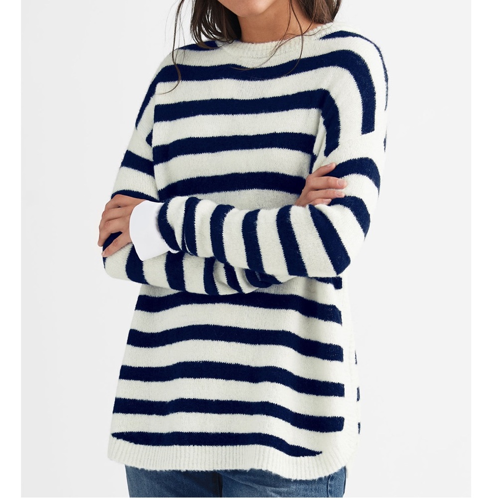 NWT Ellos blue and white striped sweater - Picture 1 of 13